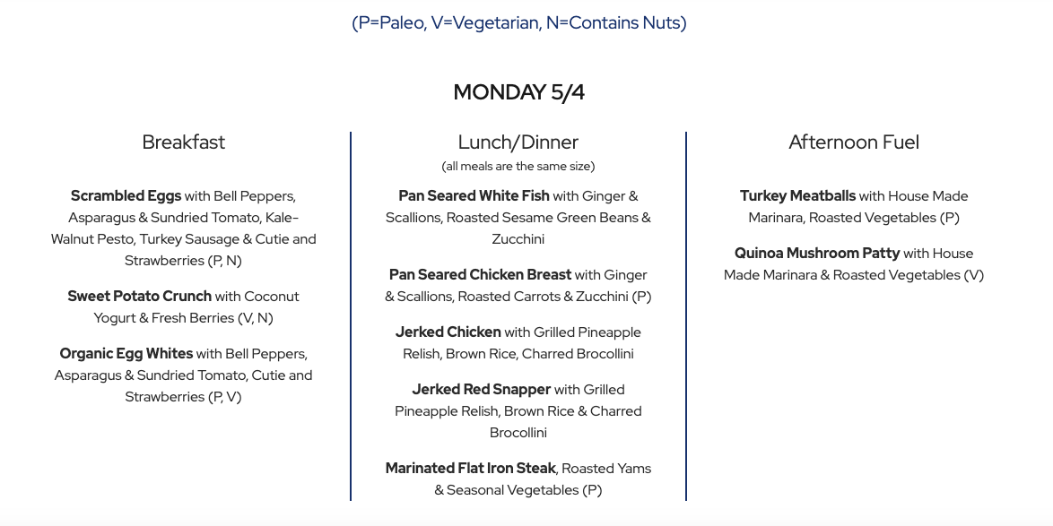 Looking Ahead – Next Week’s No-Contact Meal Delivery Menu
